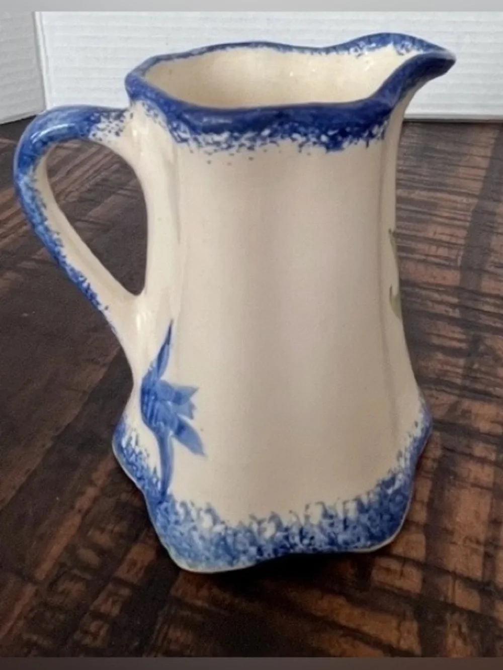 Vintage Cash Family Pottery Creamer Pitcher: Small Crack Under Handle